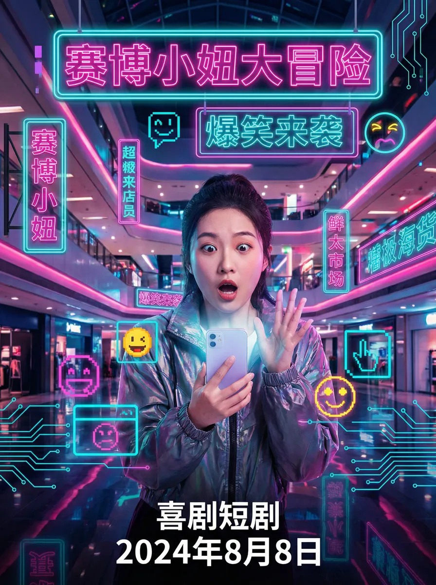 白洁高义第7部分 搞笑喜剧短剧 - 赛博小妞大冒险海报